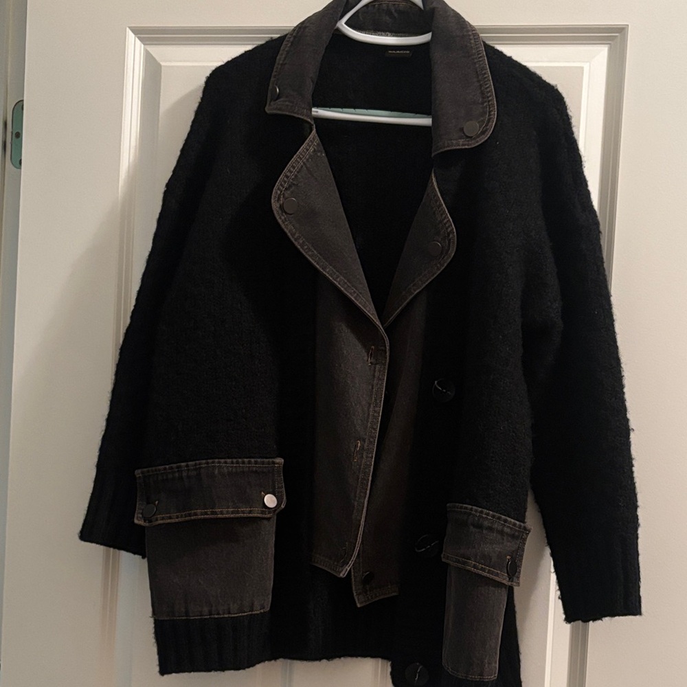 Saachi Black, denim knit  Cardigan